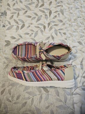 Multicolor Striped Women’s Slip-On Casual Shoes